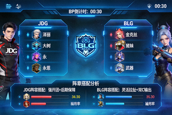LPL 职业联赛 BP 禁选环节大屏截图与阵容搭配分析